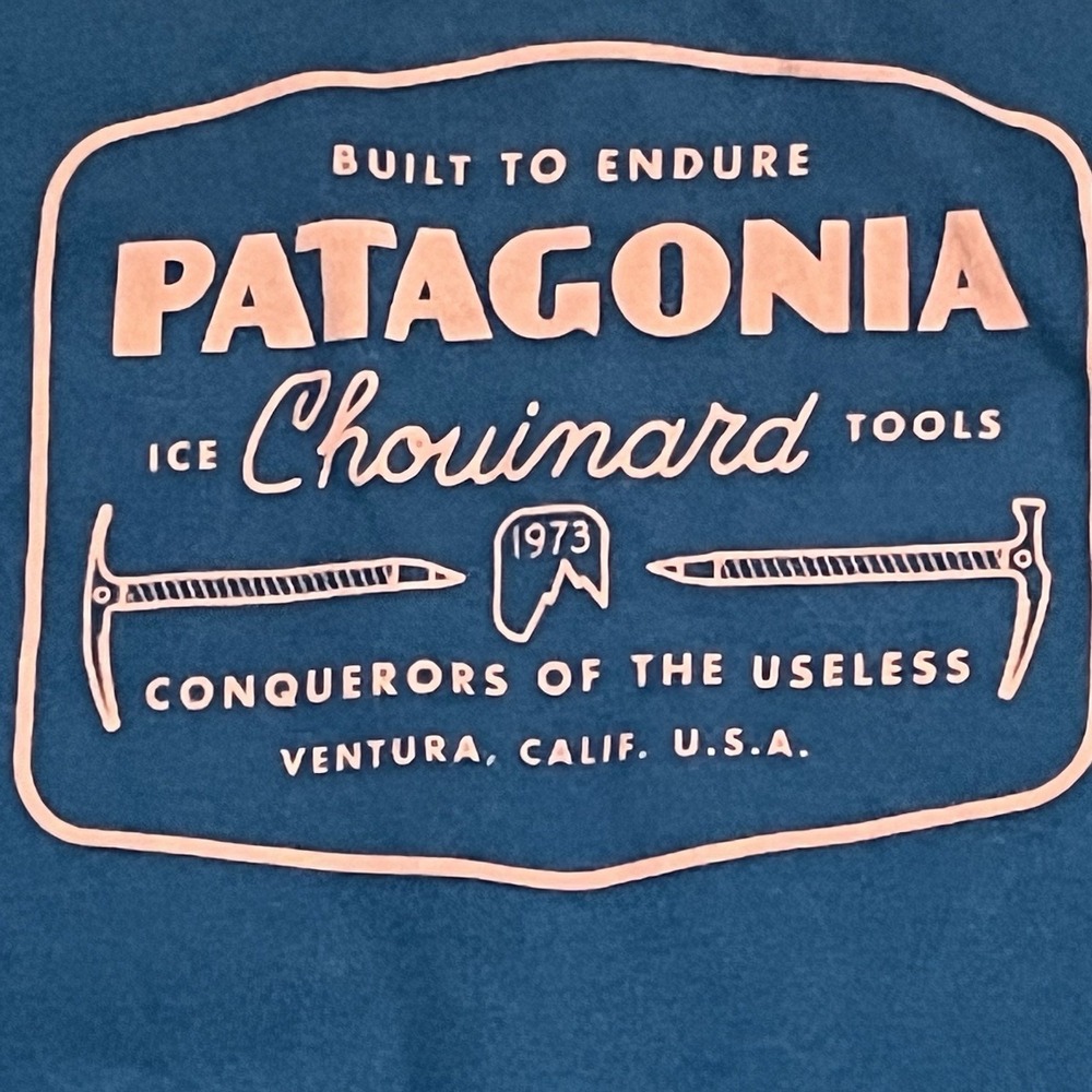 Patagonia Shirt Mens XL Blue Ice Chouimard Tools Long Sleeve Crew